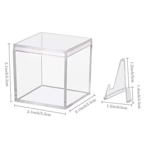 9 Pack Championship Ring Display Case Clear Acrylic Ring Case Display Box for Sports Baseball Basketball Softball Golf Single Ring Holder Stand, 2.16 Inch - size: 9 Pack
