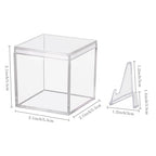 12 Pack Championship Ring Display Case Clear Acrylic Ring Case Display Box for Sports Baseball Softball Football Golf Single Ring Coin Holder Stand, 2.16 Inch - size: 12 Pack