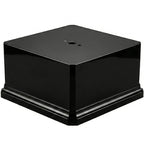 Premium Black Gloss Display Base – Weighted Square Pedestal for Trophies, Sculptures, 3D Prints, & Crafts – Heavy-Duty Riser Stand (4.5x4.5x2.5 inch) - size: 4.5x4.5x2.5 inch
