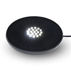 19 LED White Light Stand Base - Circular Illuminated Display Pedestal for 3D Crystal Glass Art - LED Light Base & Crystal Display Stand, AC/USB Plug Operated Lighted Acrylic, Crystal Base Black - style: White Lights
