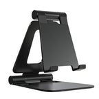 Cell Phone Stand for Desk Phone Holder Foldable Portable Adjustable Cradle Dock Compatible with iPhone 17 16 15 14 13 Pro Max, iPhone 12 11 Plus SE XS XR 8 7, Office Desk Travel Accessories, Black - color: Black
