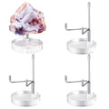 Suzile 4 Pcs Adjustable Metal Arm Display Stand Easel with Acrylic Base Rock Display Easel Holder Acrylic Crystal Clear Plate Stand for Geodes Mineral Agate(Silver,2.8 x 2.8 x 4.1 Inch) - color: Silver, size: 2.8 x 2.8 x 4.1 Inch