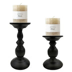 Pillar Candle Holders Stands Set of 2, Candle Holders for Pillar Candles Decorative Candlestick Holder for Fireplace, Home Decor, Dinning, Party, Wedding, Matte Black, 6.2" & 8.7" - size: Pillar Candle Holders 6.2" & 8.7"