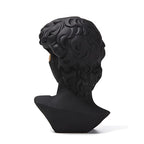 BRABUD Greek Mask David Man Bust Statue Resin Black Gold Classic Roman Sculpture Modern Art Home Office Study Room Bookshelf Decor Collectible Gift TQGJBS333 - color: Black