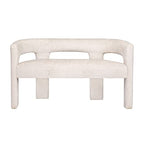 Jofran Gwen Modern Luxury Jacquard Fabric Upholstered Hallway Bedroom Sculpture Bench, 49" W X 22" D X 29.5" H, Natural - color: Natural