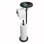 Toilet Paper Holder with Shelf, Tissue Roll Holder Stand with Storage Space for Holding Extra 4 Toilet Paper Rolls, Stainless Steel Rustproof Freestanding (Black Matte) - color: Black Matte