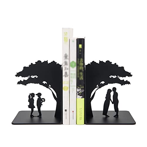 Bookends Book Ends for Shelves Hollow-Out Metal Art Bookends Decorative Book Ends Heavy Duty Home Office Book Stoppers Book Holders Desktop Decoration Organizer Decorative Bookends (Color : C) - color: C