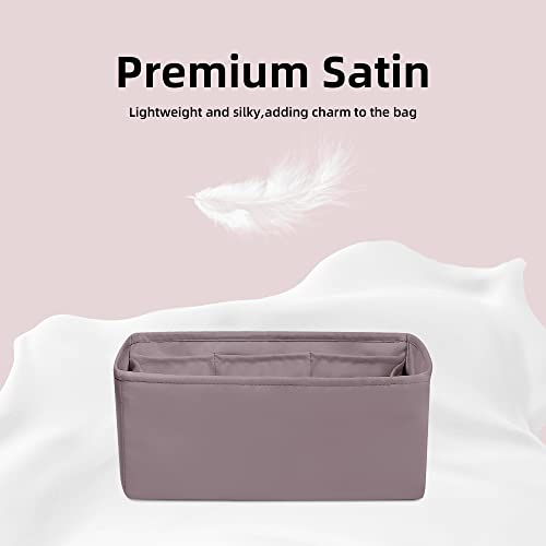 DGAZ Silk Purse Organizer Insert For Hermes Kelly Danse 22 bag，Silky Smooth Bag Organizer，Luxury Handbag & Tote Shaper（Konjac purple，22） - color: Konjac purple