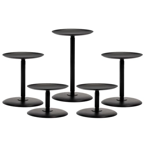 Homemory Christmas Fall Candle Holders for Pillar Candles Set of 5 (5, Black) - color: Black