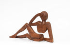 G6 Collection 12" Abstract Sculpture Wooden Handmade Handcrafted Art - Relaxing Man - Statue Home Decor Decorative Figurine Accent Decoration Hand Carved Relaxing, Model B - style: Model B