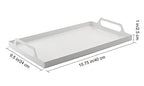 VANRA Metal Serving Tray Portable Bed Tray with Handles for Coffee Table, Living Room, Kitchen and Bathroom (White) - color: White