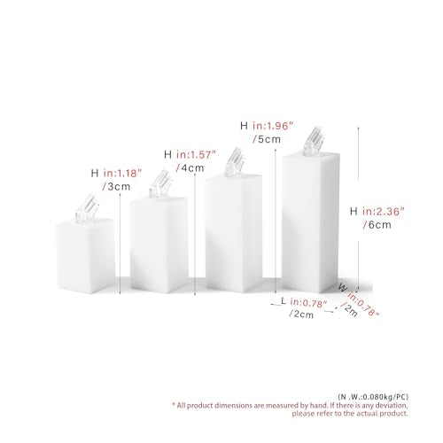 Acrylic Jewelry Ring Display Stand 4 Piece Acrylic Jewelry Ring Display Stand Showcase(White) - color: White