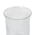 Deco 79 Glass Decorative Candle Holder Ribbed Candle Stand, Candlestick Holder 6" x 6" x 8", Clear - size: 6" x 6" x 8"