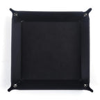siduater Valet Tray Desktop Storage Organizer – Vegan Leather Catchall Tray Bedside Vanity Tray Nightstand Caddy Holder for Remote Controller, Watch, Keys, Phone, Wallet, Coin, Jewelry, Black - color: Black