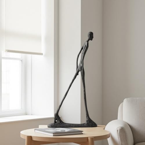Giacometti Walking Man Sculpture – 10.6" Luxury Handcrafted Metal Modern Art Statue – Exclusive Designer Home Decor Accent – Premium Office Decoration & Collector’s Gift Piece
