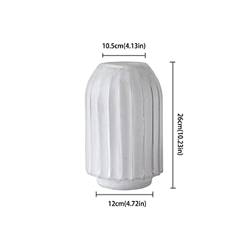 vases White Frosted Glass Vase Modern Home Restaurant Coffee Table Office Desktop Decoration Vase Striped Vase Gift Vase Flower vase(A) - color: A