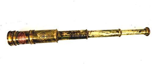 Scout Regiment Brass Telescope 19" London 1940 Broadhurt Clarkson Antique Replica Spyglass Scope High Resolution DF Lens Brilliant Magnification (Scout -19")