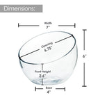 Craft And Party, Slant Cut Bowl Glass, Glass Fish Bowl Vase, 6" Height x 7" Width Fruit Jar, Candy Dish, Clear Terraium, Flower Centerpiece - size: Slant Bubble Bowl : 6"H x 7"W