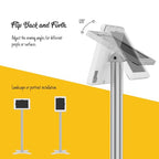 Tablet Floor Stand, Anti-Theft, Rotate Lockable Metal Tablet Enclosure+Aluminum Pole+Metal Base, Compatible with 10.9" iPad 10th, Pro 11" 1 2 3 4, Air 4 5, Air 11"(M2/M3), iPad 11"(A16) - color: White, size: iPad 10th (10.9"), iPad Pro (11")