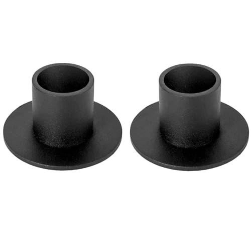 2 Pcs Black Iron Candle Holder for Taper Candles, Wedding, Dinning, Party Decoration (2)