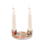 Yair Emanuel Flat Plate Candle Holders for Shabbat 4 Inch Vibrant Pattern Design Modern Judaica Gift (CSE-7 Pomegranates 2) - color: Cse-7 Pomegranates 2