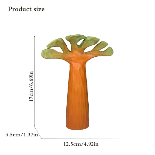 Safari Animal Figurines, African Tree Statue, Wild Animal Statues, Hand Painted Jungle Animal Sculptures, Educational & Decorative Wild Life Figures, African Animal Sculptures Decor - color: Baobab