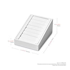 Oirlv Premium PU Leather Ring Tray Display Stand Slotted Jewelry Showcase Display Jewelry Organizer Ring Holder for Trade Show(White) - color: Leather white