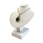 Portrait Jewelry Stand Pendant Jewelry Display Stand Wooden Portrait Neck Model Necklace Holder Stand for Selling - color: White