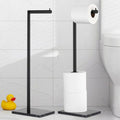 MARMOLUX ACC Free Standing Matte Black Toilet Paper Holder Stand Black Marble Base and Storage - 4 Jumbo Roll Bathroom Hardware Toilet Paper Stand - Stainless Steel Standing Toilet Paper Holder - color: Matte Black/Black Marble