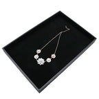 Black Velvet Stackable Jewelry Tray Showcase Display Stackable Necklace Bracelet Ring Showcase Display Empty Plate (2 Pack)