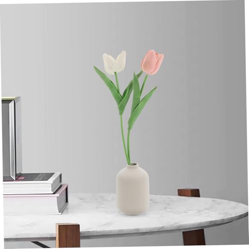 Happyyami Ceramic Flower Vase Modern Minimalist Aesthetic Vase for Home Decor Stylish Centerpieces for Living Room Office Table Arrangements Elegant Smooth Surface Versatile