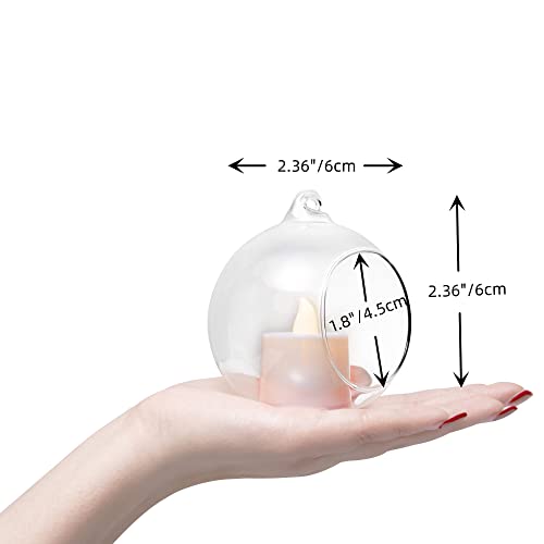 Hanging Glass Candle Holder, Globe Glass Tea Light Holder, Hanging Glass Vase, Flower Plants Terrarium, Glass Orbs Container, Micro Landscape DIY for Home, Office, Wedding (2.36" 12Pcs) - color: 2.36"12pcs