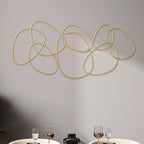 Hicarer 3 Pcs Interlocking Rings Wall Sculpture Gold Metal Home Wall Decor Abstract Aesthetic Gold Decoration for Art Bedroom Living Room Bathroom Home(Circle) - style: Circle