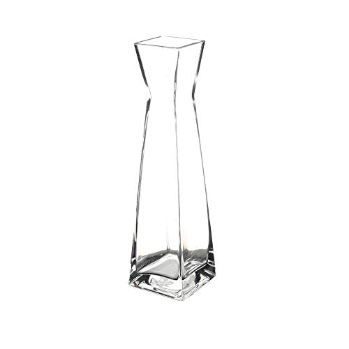 WGV Gathering Bud Vase, Width 3", Height 12", Clear Tall Square Block Concaved Glass Floral Container Centerpiece Planter for Wedding Party Event Home Office Decor, 1 Piece - size: 3"x12"H Block