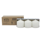 Stonebriar 3 Pack Tall 3 x 3 Inch 18 Hour Long Burning Unscented White Wax Pillar Candles - size: 3" x 3", style: Pack of 3
