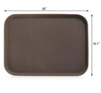 New Star Foodservice Restaurant Grade Non-Slip Tray, Plastic, Rubber Lined, Rectangular (Brown, 15-Inch x 20-Inch) - color: Brown, size: 15-Inch x 20-Inch