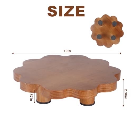 Decorative Wooden Tray, 10" Rustic Wood Soap Tray for Kitchen and Bathroom Counter Organizer Farmhouse Kitchen Decor Wooden Riser for Soap Dish, Perfume, Candle, Potte(2 Packs)