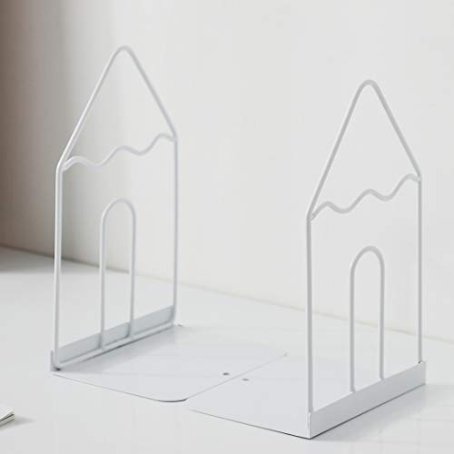 Minimalist Style Bookends Metal Adjustable Books Holder Stand Book Rack Desk Bookend - Pen, White - color: Pen, White