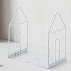 Minimalist Style Bookends Metal Adjustable Books Holder Stand Book Rack Desk Bookend - Pen, White - color: Pen, White