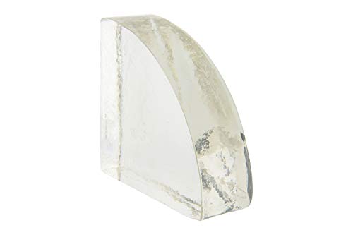 Creative Co-Op Decorative Geometric Glass Block Bookend, Clear - color: Clear