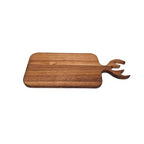 Acacia Wood Serving Board with Handle - 13" x 6" Wooden Cute Design Food Serving Tray for Kitchen Appetizers, Wooden Cutting Chopping Board for Meat, Vegetables, Bread, Cheese Board - size: 13" x 6" Acacia