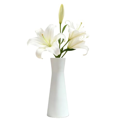 7 inch Modern Minimalist White Ceramic Vase Small Table Single Stem Vase for Home and Office Desk Decor Centerpiece