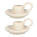 IMIKEYA Set of 2 Ceramic Candle Stands Nordic Design for Home Decor Wedding Banquet