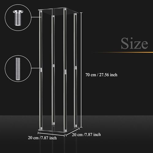 Geetery 4 Pieces 28 Inch Tall Acrylic Vase Wedding Centerpieces Clear Flower Stand Column Geometric Floral Vase Elegant Display Holder for Birthday Party Wedding Table Decorations - size: 28 Inch