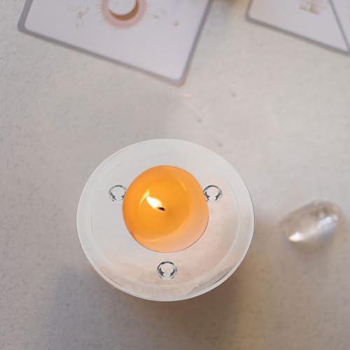 Toyvian Glass Candle Plates: 4pcs Pillar Candles Pedestal Clear Holders Round Trays for Wedding, Tealight Stand Table Centerpieces for Bathroom Dining Room Table Christmas Dinner Decor, 4inches