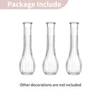 NUPTIO Glass Bud Vases Centerpiece: 3 Pcs Small Flower Vase for Wedding in Bulk - Cute Clear Ribbed Vase for Party Events Home Table Decor
