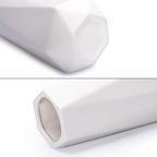 D'vine Dev 8 Inch Snow White Ceramic Vase, Geometric Handmade Craft Flower Vase with Design Box Packaged, VS-GM-SW-8 - color: Snow White, size: 8 Inch
