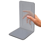 Acrimet Bookends 1 Pair, Clear Plastic Bookends for Shelves or Desktop, Book Holder for Home, Office, Library, School (Clear Gray)