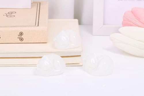 LAIDANLA Clear Quartz Cat Healing Crystals Figurine Sleeping Cat Hand Carved Cute Statue Polished Stone Sculpture Reiki Office Room Bedroom Desk Home Decoration Gifts 1.6" - color: Q-clear Quartz
