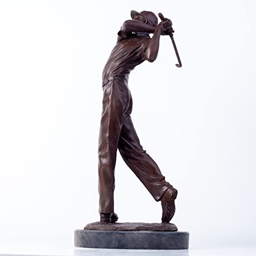 Realong Classical Golf Man Bronze Statue, 22.8'' Bronze Golfer Figurine Sculpture Modern Art Home Office Decor Crafts Ornament Gift - size: 22.8" Black Man
